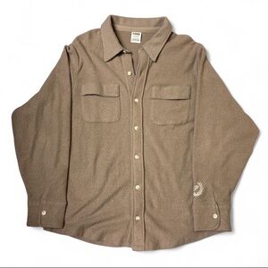 PINK Victoria’s Secret Brown Fleece Button Up Shacket Size S